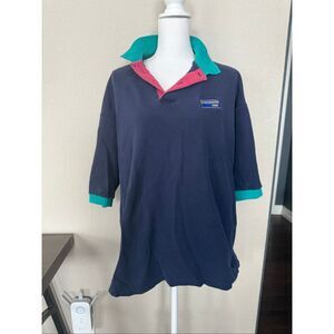Rare Vintage Blockbuster Video Employee Polo Shirt XXL Colorblock 90s Uniform Ha